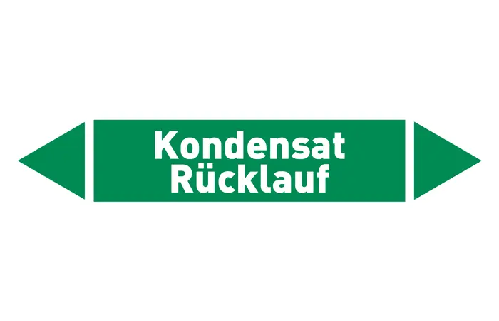 Pfeil Kondensat Rücklauf grün/weiß 125x25 mm