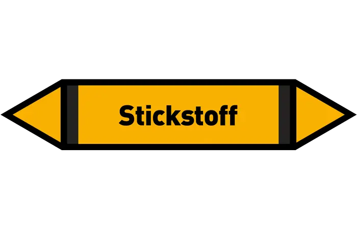 Pfeil Stickstoff gelb/schwarz 125x25 mm