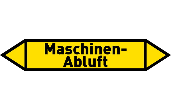 Pfeil Maschinenabluft gelb/schwarz 215x40 mm