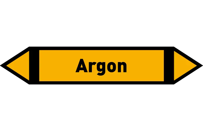 Pfeil Argon gelb/schwarz 215x40 mm