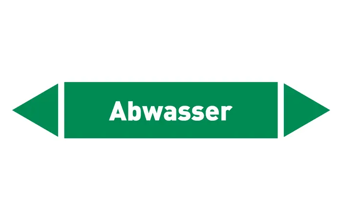 Pfeil Abwasser grün/weiß 125x25 mm