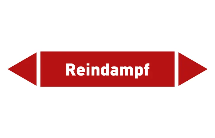 Pfeil Reindampf rot/weiß 125x25 mm