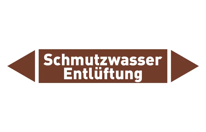 Pfeil Schmutzwasser Entlüftung braun/weiß 125x25 mm