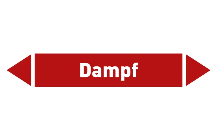 Pfeil Dampf rot/weiß 215x40 mm