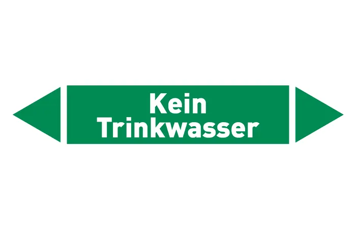 Pfeil Kein Trinkwasser grün/weiß 125x25 mm
