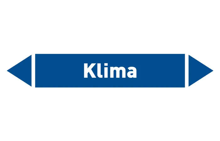 Pfeil Klima blau/weiß 215x40 mm