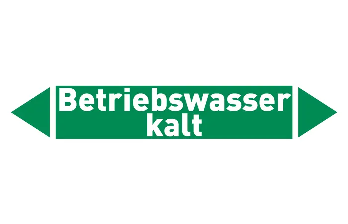 Pfeil Betriebswasser kalt grün/weiß 215x40 mm