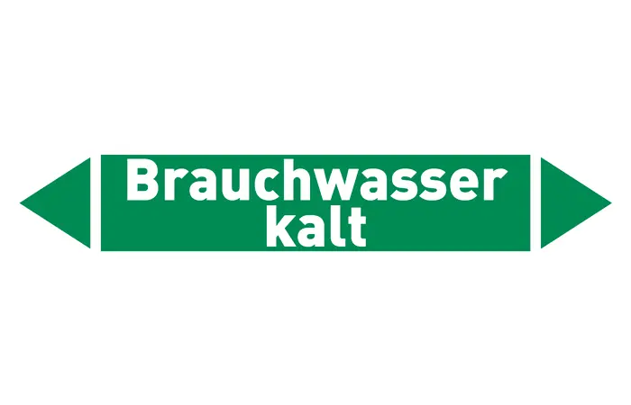 Pfeil Brauchwasser kalt grün/weiß 215x40 mm