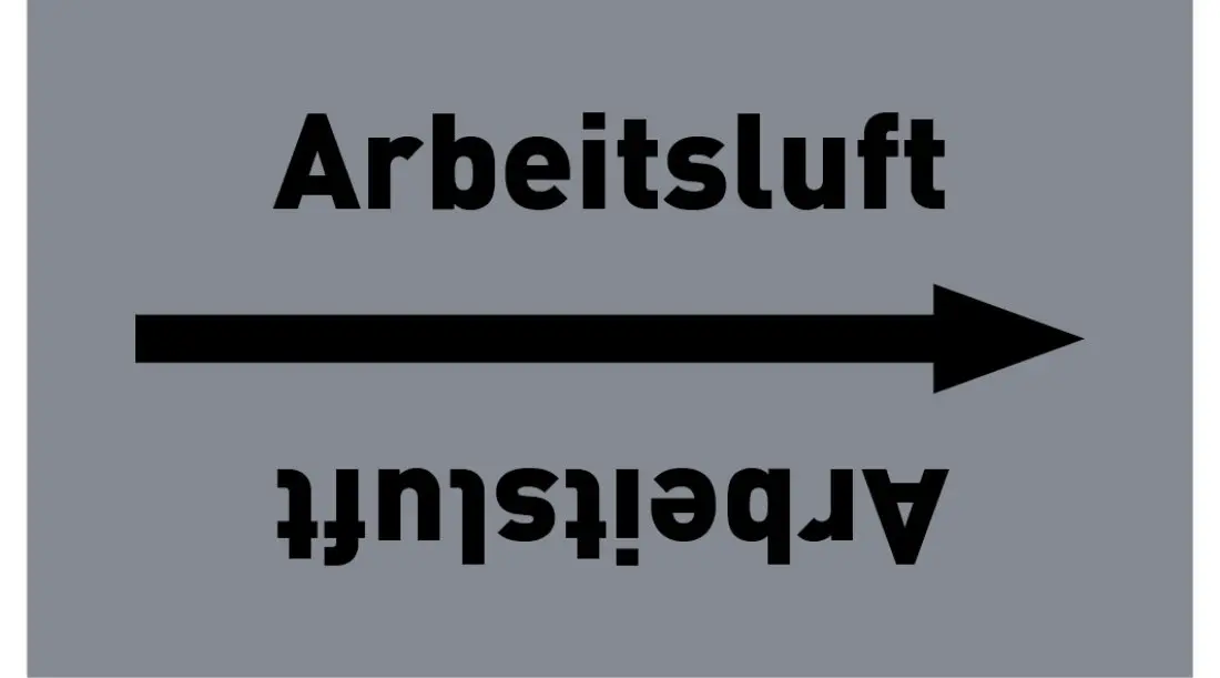 Kennzeichnungsband Arbeitsluft grau/schwarz ab Ø 50 mm 33 m/Rolle