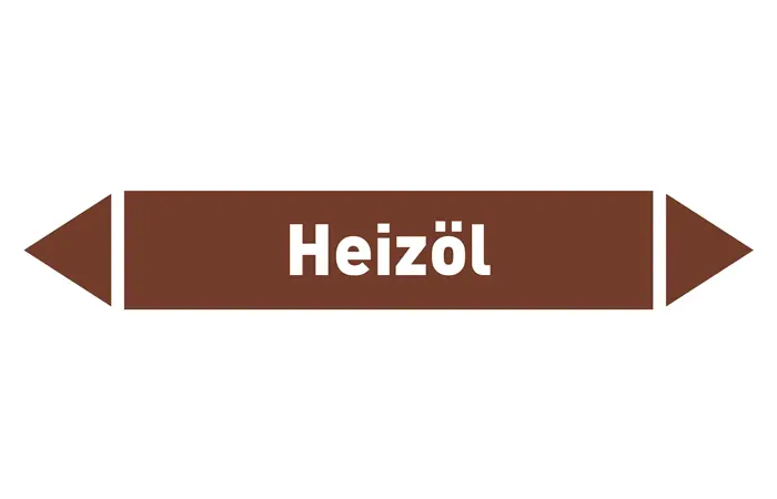 Pfeil Heizöl braun/weiß 215x40 mm