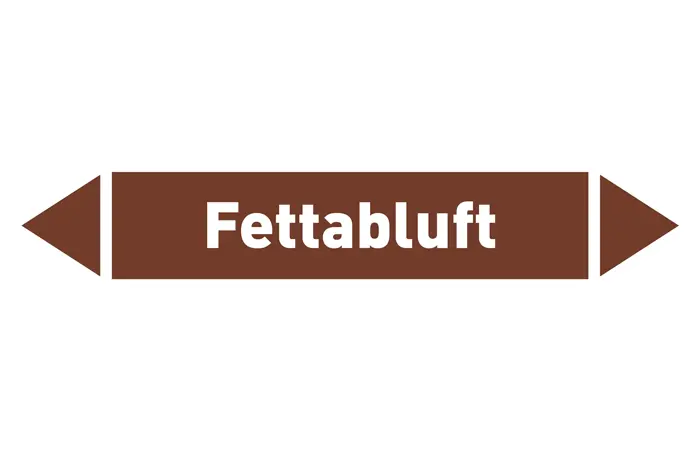 Pfeil Fettabluft braun/weiß 215x40 mm