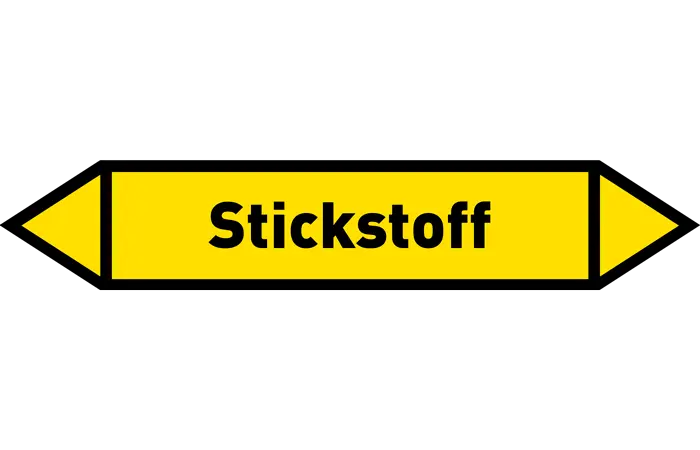 Pfeil Stickstoff gelb/schwarz 215x40 mm