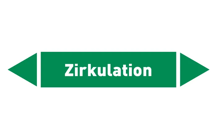 Pfeil Zirkulation grün/weiß 125x25 mm