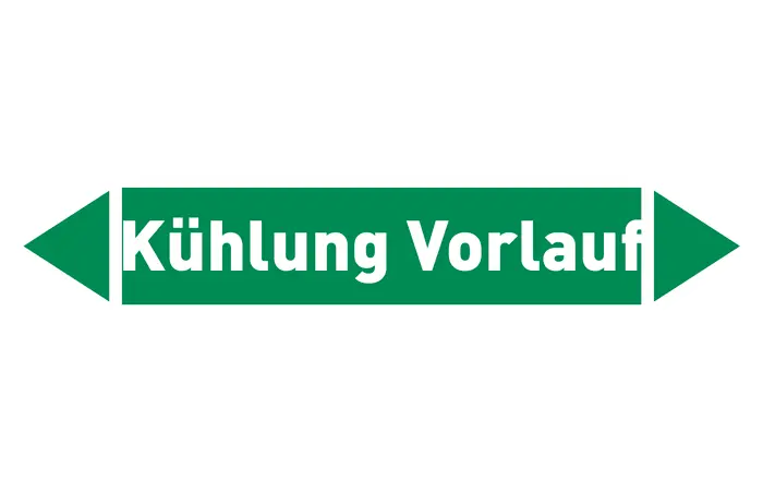 Pfeil Kühlung Vorlauf grün/weiß 215x40 mm