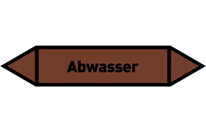 Pfeil Abwasser braun/schwarz 125x25 mm