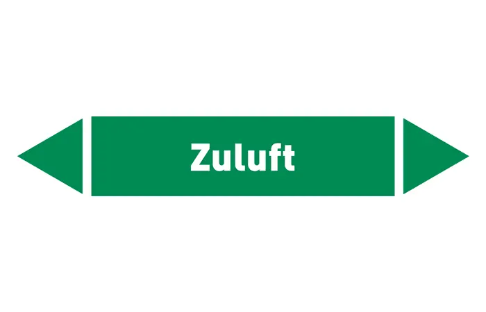 Pfeil Zuluft grün/weiß 125x25 mm