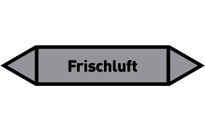 Pfeil Frischluft grau/schwarz 125x25 mm