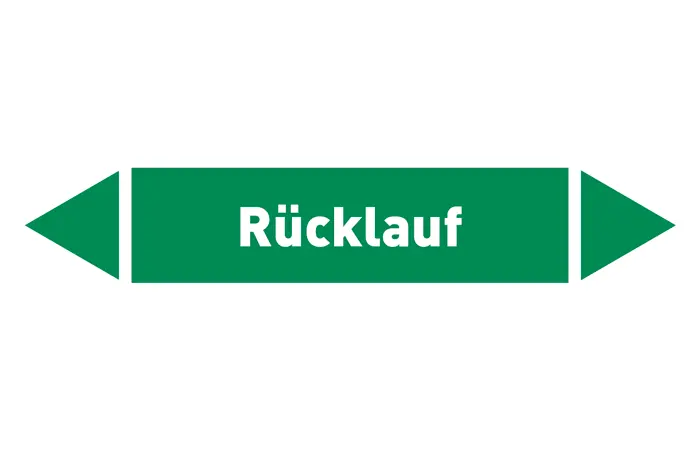 Pfeil Rücklauf grün/weiß 125x25 mm