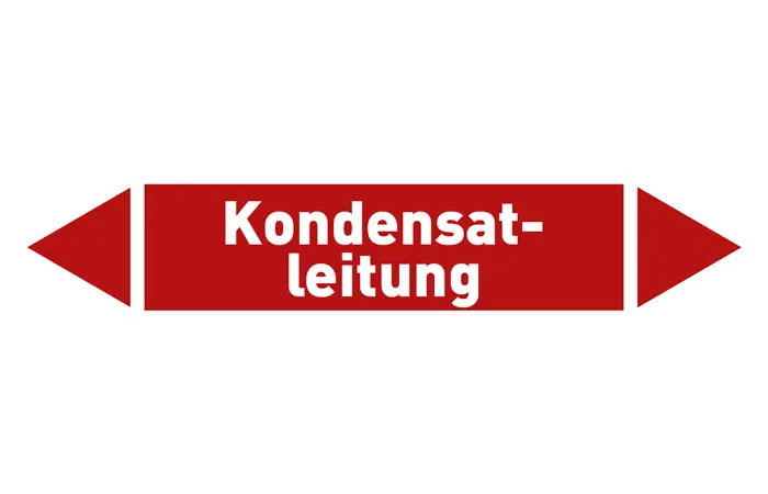 Pfeil Kondensatleitung rot/weiß 125x25 mm