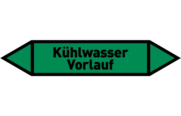 Pfeil Kühlwasser Vorlauf grün/schwarz 125x25 mm