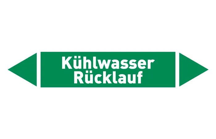 Pfeil Kühlwasser Rücklauf grün/weiß 125x25 mm