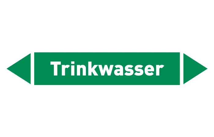 Pfeil Trinkwasser grün/weiß 215x40 mm