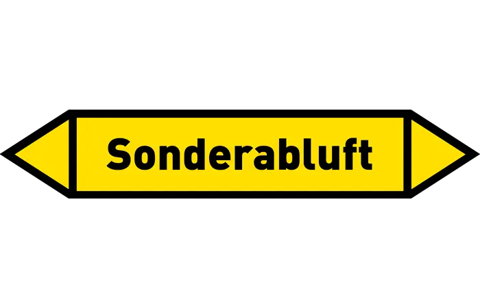 Pfeil Sonderabluft gelb/schwarz 215x40 mm