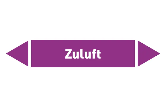 Pfeil Zuluft violett/weiß 125x25 mm