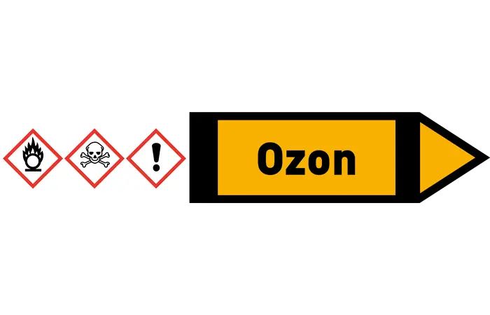 Pfeil rechts Ozon gelb/schwarz 215x40 mm