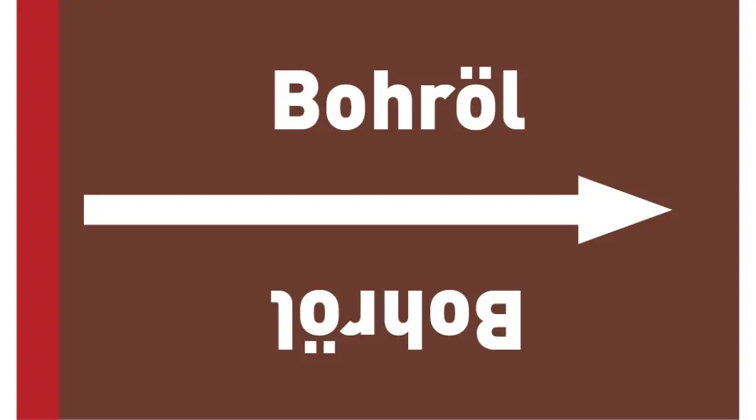 Kennzeichnungsband Bohröl braun/weiß ab Ø 50 mm 33 m/Rolle