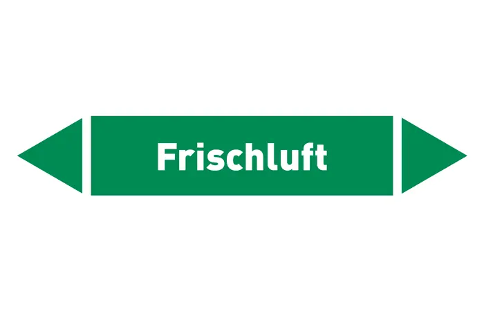 Pfeil Frischluft grün/weiß 125x25 mm