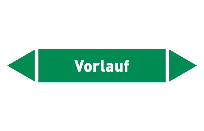 Pfeil Vorlauf grün/weiß 125x25 mm