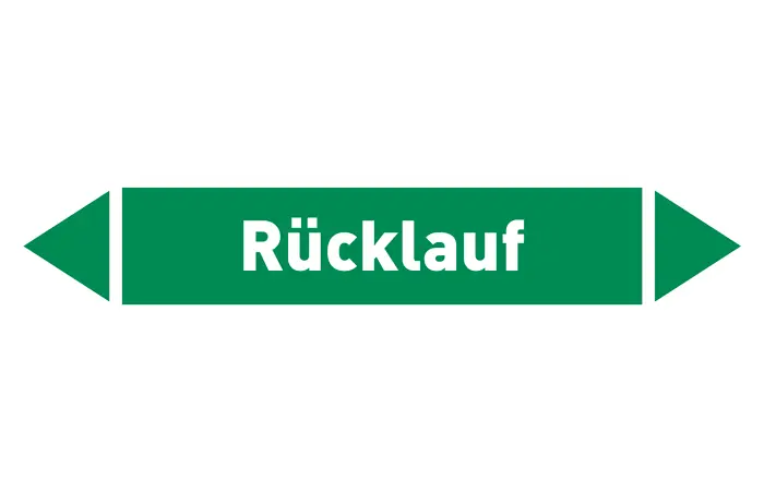 Pfeil Rücklauf grün/weiß 215x40 mm
