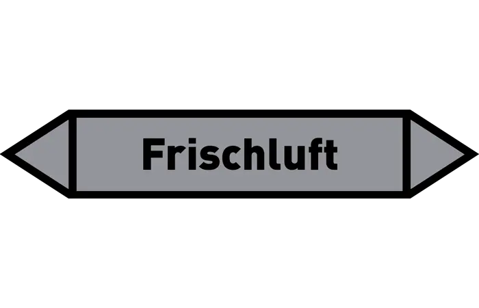 Pfeil Frischluft grau/schwarz 215x40 mm