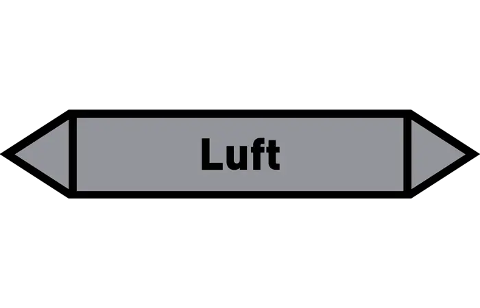 Pfeil Luft grau/schwarz 215x40 mm