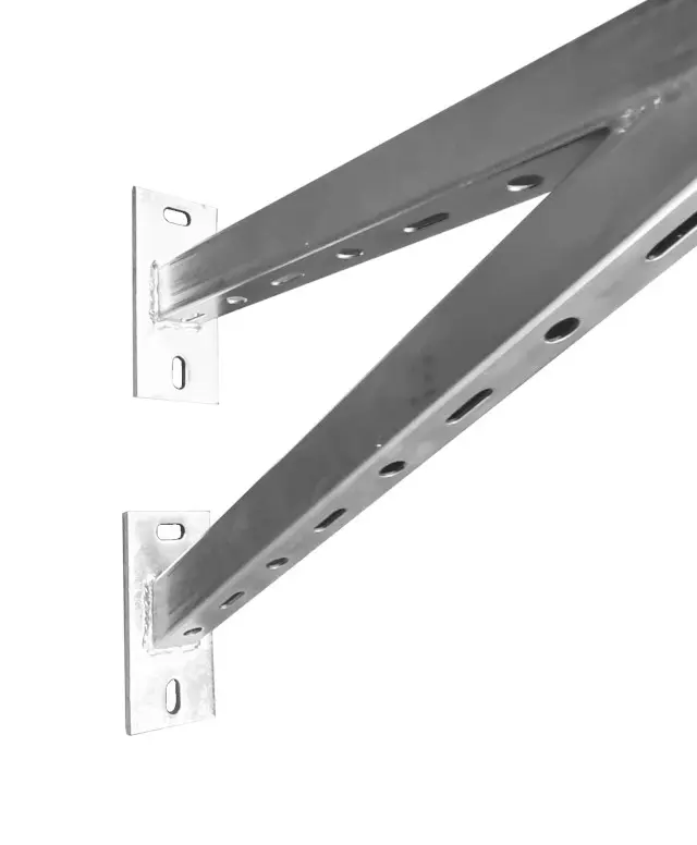 Stützkonsole V 36x40 mm, mit 2 Grundplatten Länge 700 mm