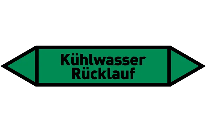 Pfeil Kühlwasser Rücklauf grün/schwarz 125x25 mm
