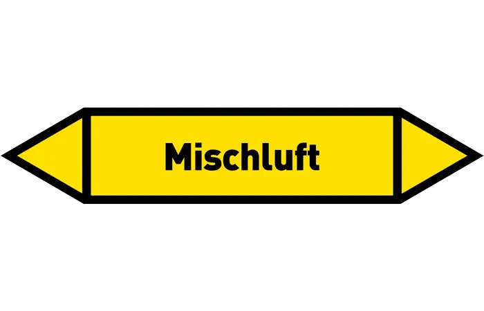 Pfeil Mischluft gelb/schwarz 125x25 mm
