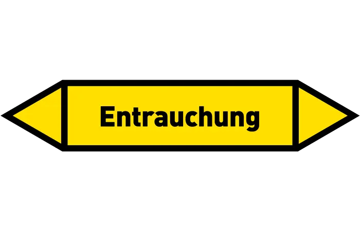 Pfeil Entrauchung gelb/schwarz 125x25 mm