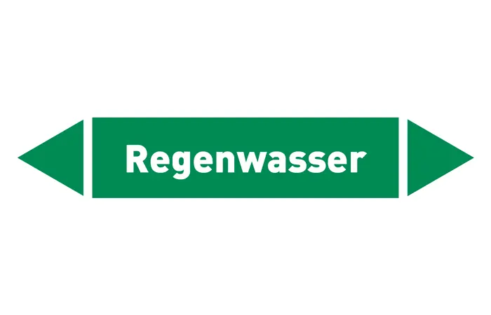 Pfeil Regenwasser grün/weiß 125x25 mm