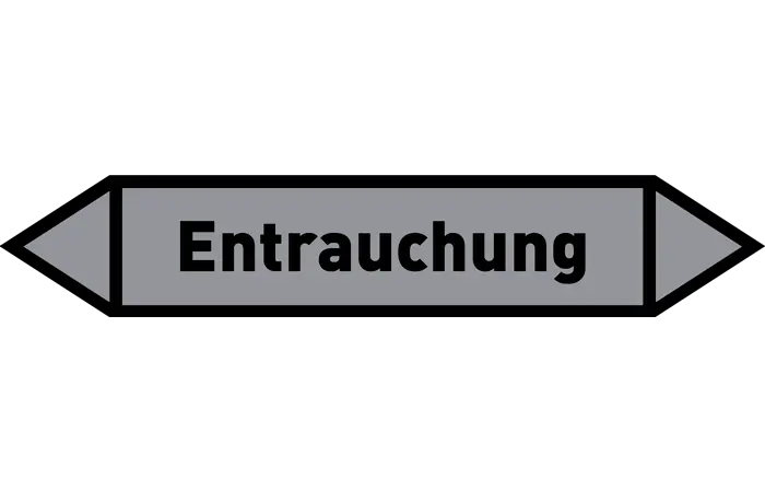 Pfeil Entrauchung grau/schwarz 215x40 mm