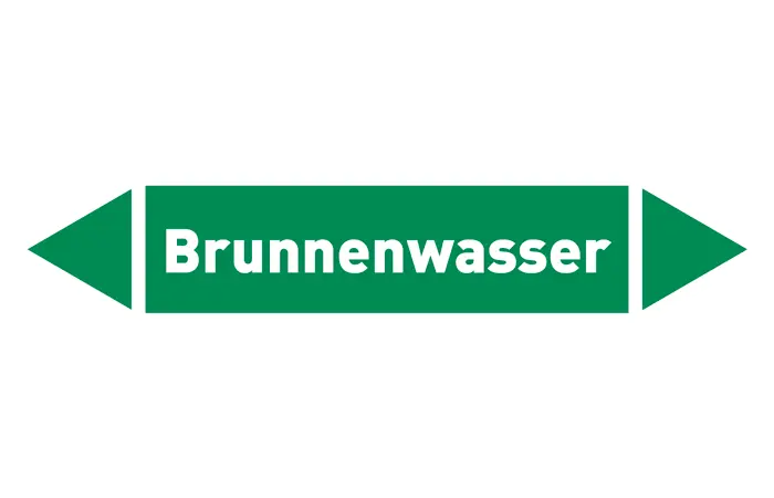 Pfeil Brunnenwasser grün/weiß 