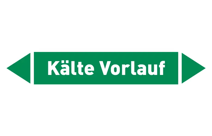 Pfeil Kälte Vorlauf grün/weiß 215x40 mm