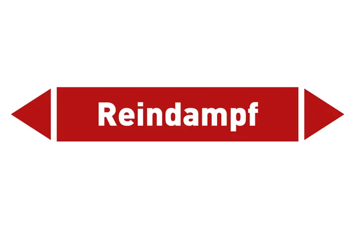 Pfeil Reindampf rot/weiß 215x40 mm