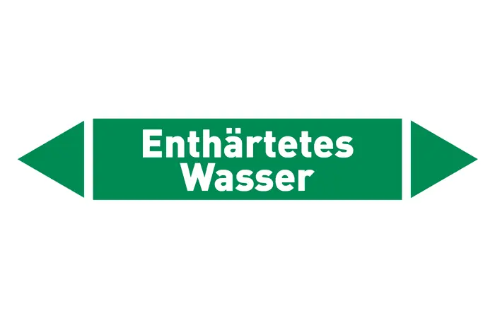 Pfeil Enthärtetes Wasser grün/weiß 125x25 mm