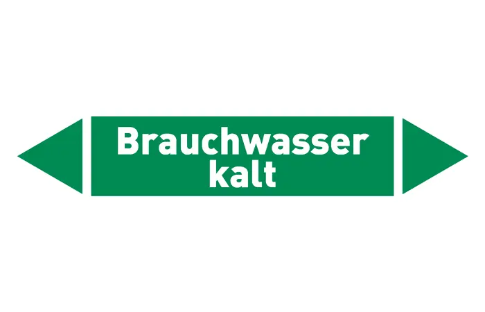 Pfeil Brauchwasser kalt grün/weiß 125x25 mm