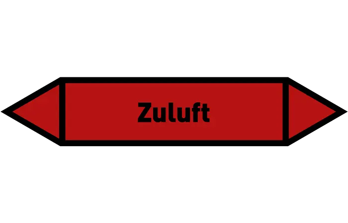 Pfeil Zuluft rot/schwarz 125x25 mm