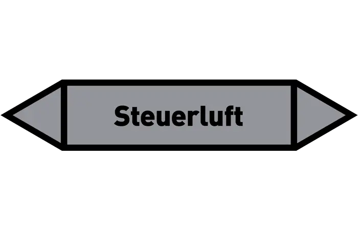 Pfeil Steuerluft grau/schwarz 125x25 mm