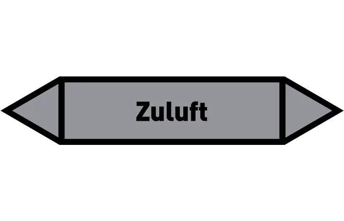 Pfeil Zuluft grau/schwarz 125x25 mm