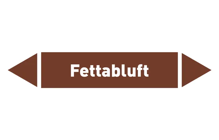 Pfeil Fettabluft braun/weiß 125x25 mm